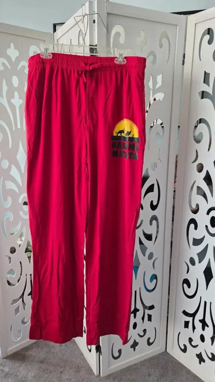 Disney Lion King Hakuna Matata Pajama Pants XL nwot Red Lounge Sleepwear